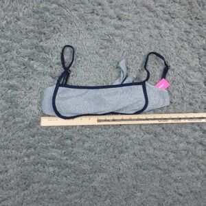 Hey Harper Bikini Top Womens Small Silver Sardinia Bandeau Tie Back Glitter NWT